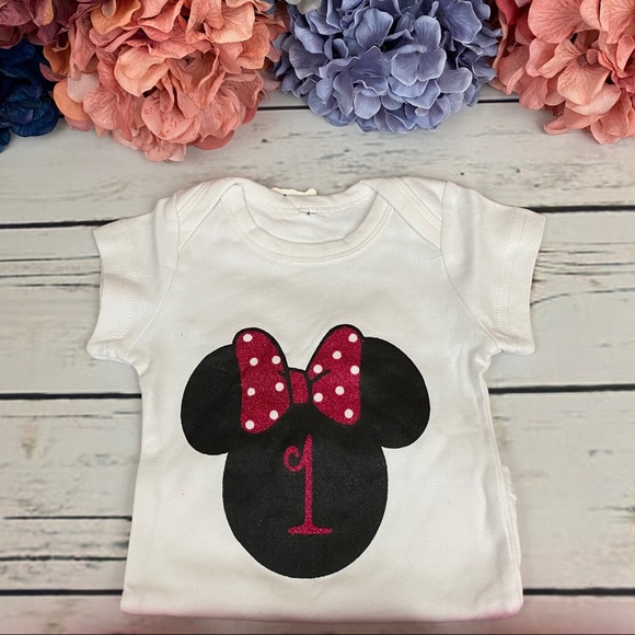 1st Birthday Outfit Matching Onesie Pink Tulle Skirt and Headband - Picture 7 of 16